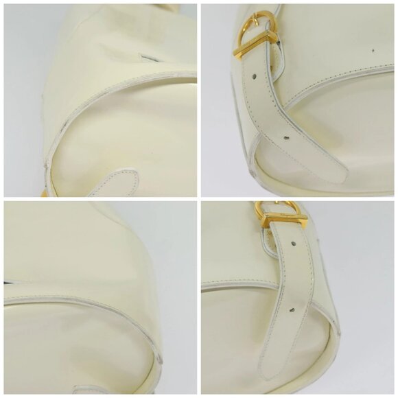 Salvatore Ferragamo Gancini Backpack Patent leather White Auth BA5435